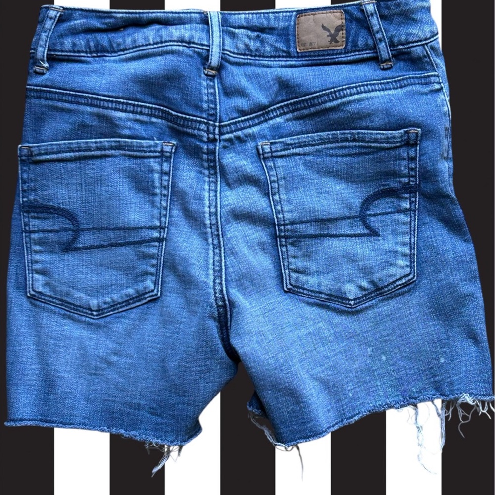 American Eagle Super Sky High Shortie Raw Hem High Rise 25x4 Size 4 - Picture 4 of 11